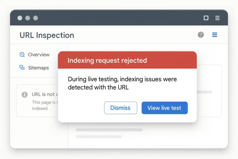 Indexing Request Rejected: How to Fix Live Testing Indexing Issues for Your URL